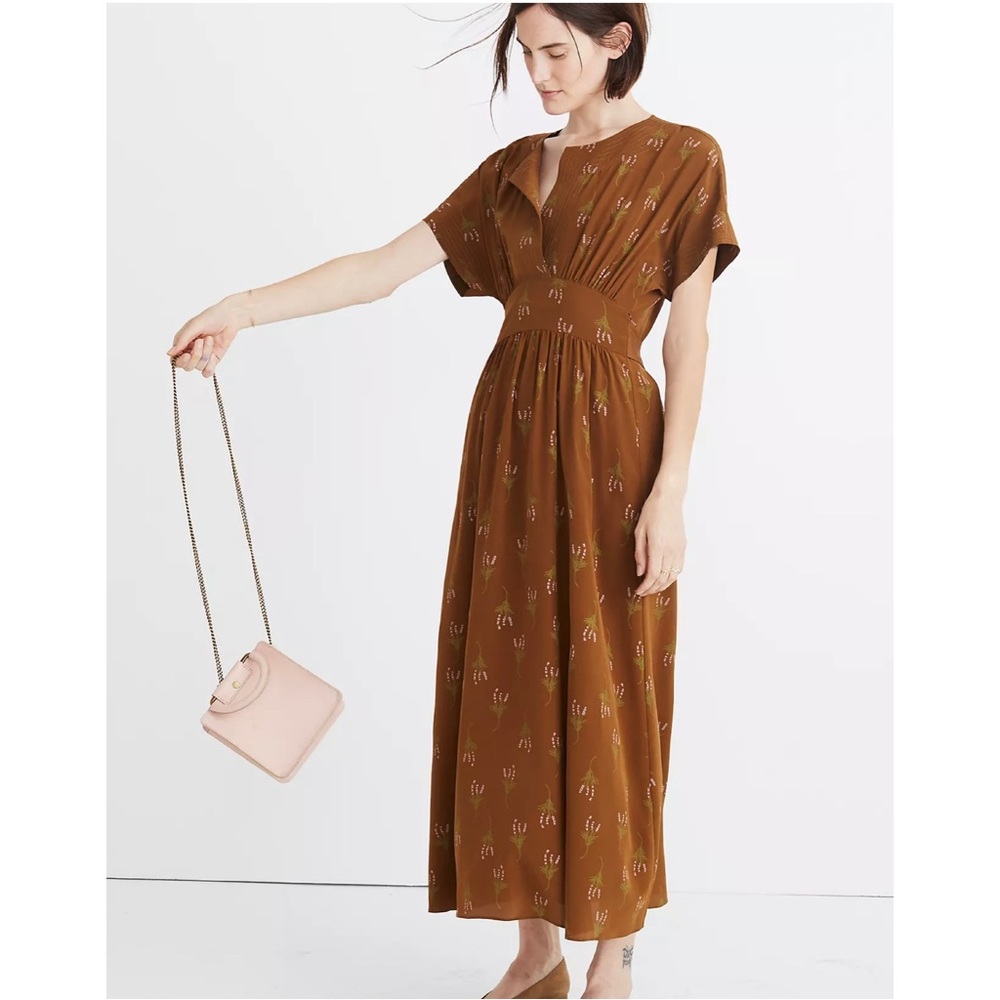 Madewell x No.6 Silk Kimono Dress in Wisteria Spray